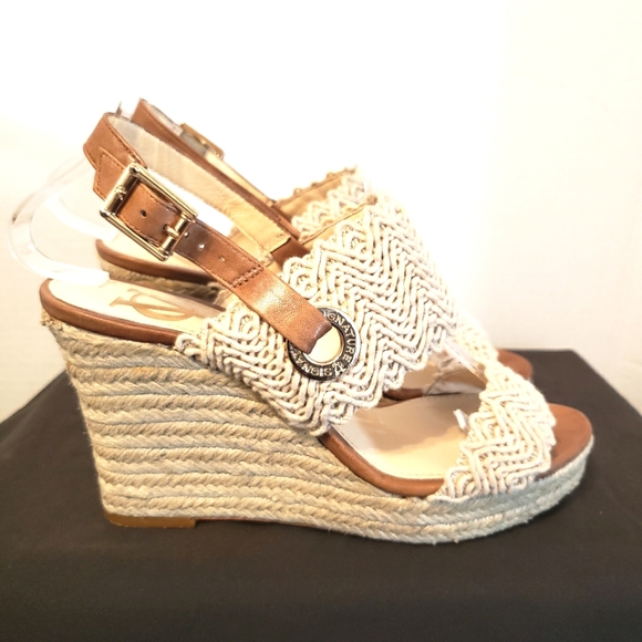 Vince Camuto Shoes - Vince Camuto VC Braided  Rope Design Espadrille Wedge Sandal Size 6M Tan